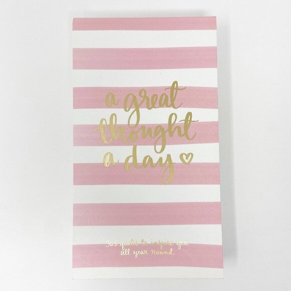 ECCOLO Dayna Lee | Thought a Day Big Pad 365 Quotes Pink White Stripes - Picture 2 of 7